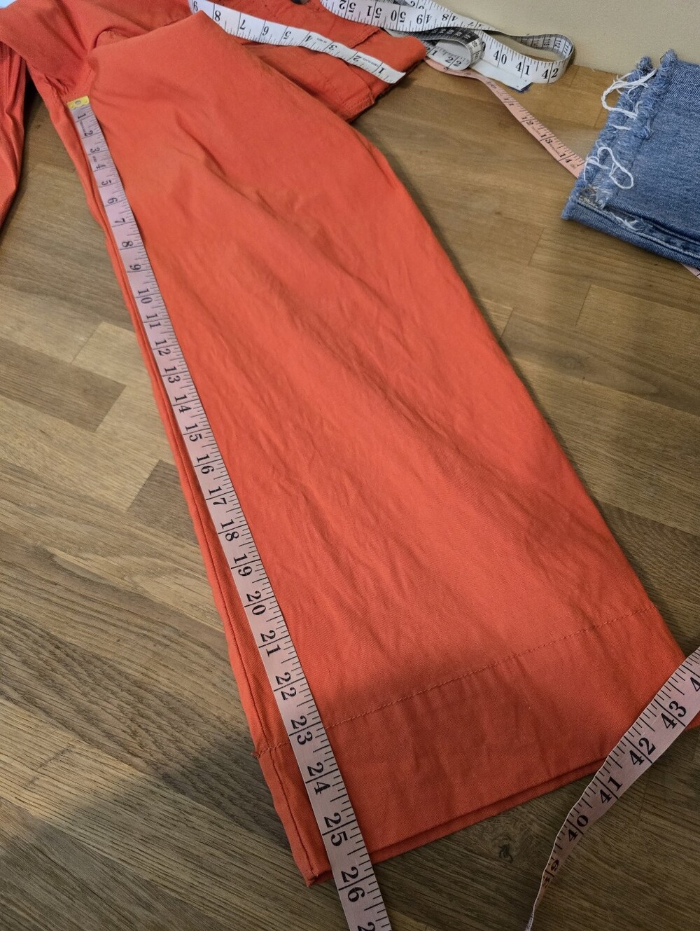 Anthropologie Maeve The Colette Wide Leg Pants Orange 26 Magic Fabric Crop - Picture 11 of 12